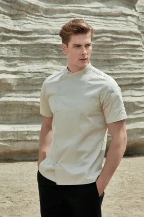 Harley Cream Chef Jacket, Short Sleeve