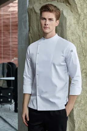 Harley White Chef Jacket, Long Sleeve