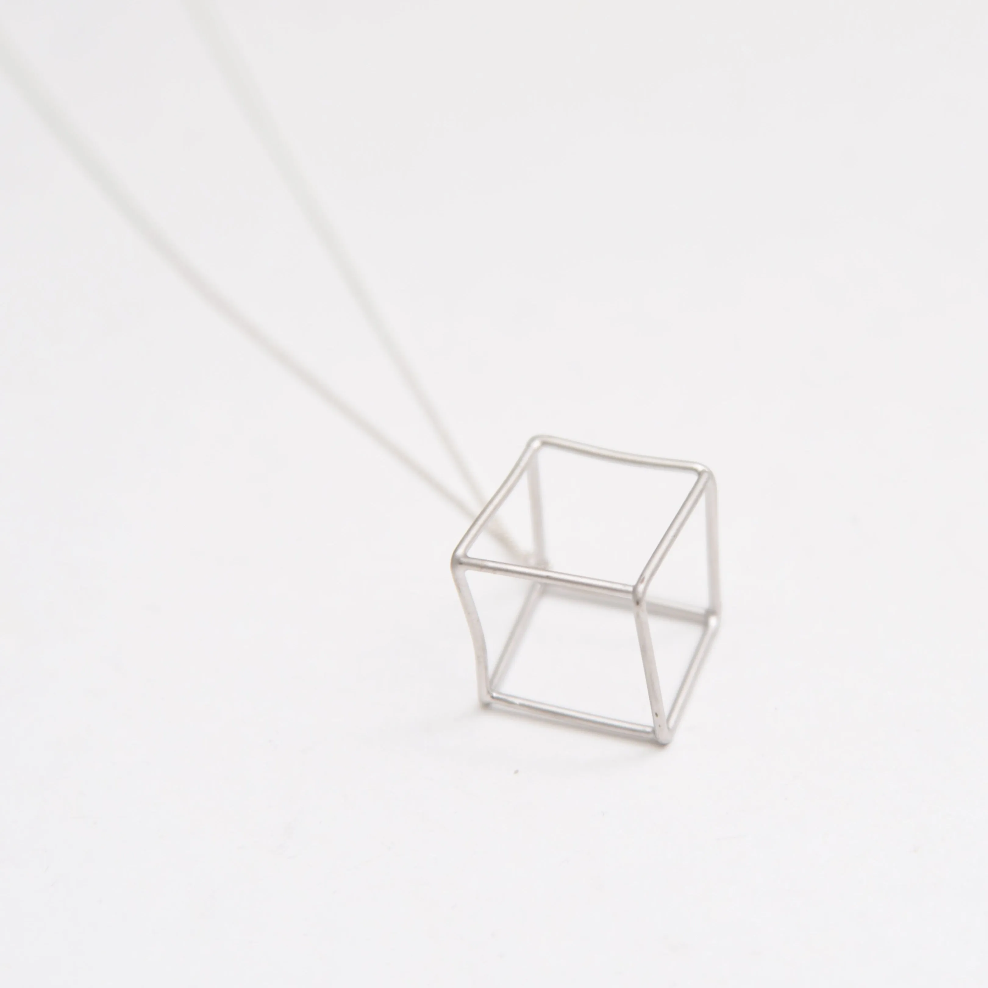 Hollow Cube Necklace - B Grade