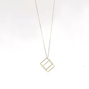 Hollow Cube Necklace - B Grade