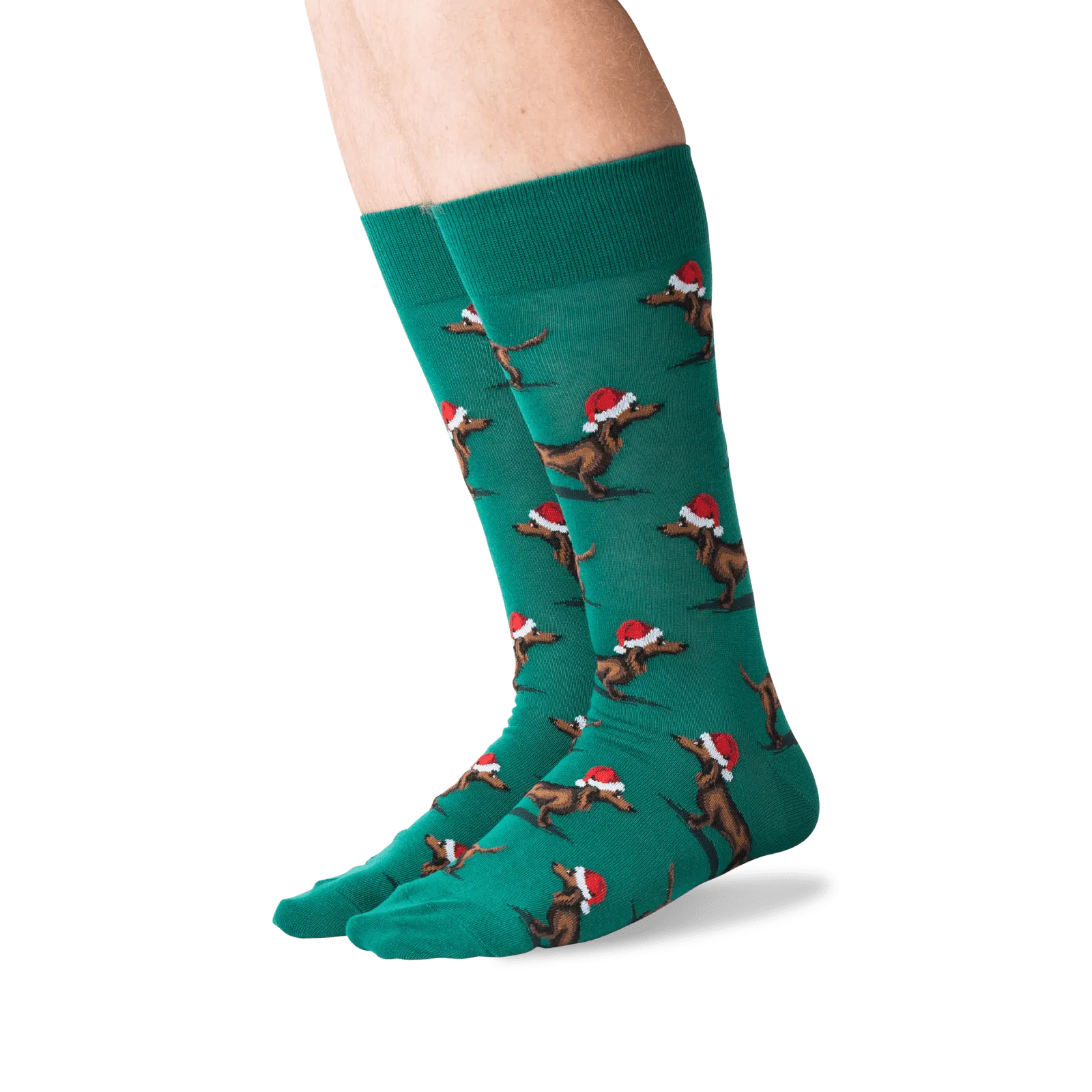 HOTSOX Men's Christmas Dachshunds Crew Socks