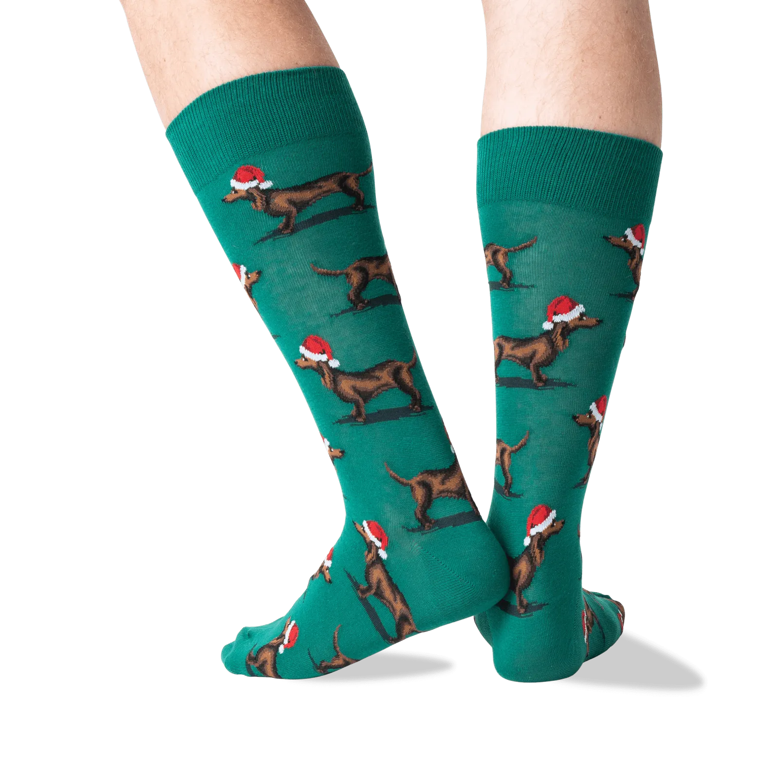 HOTSOX Men's Christmas Dachshunds Crew Socks