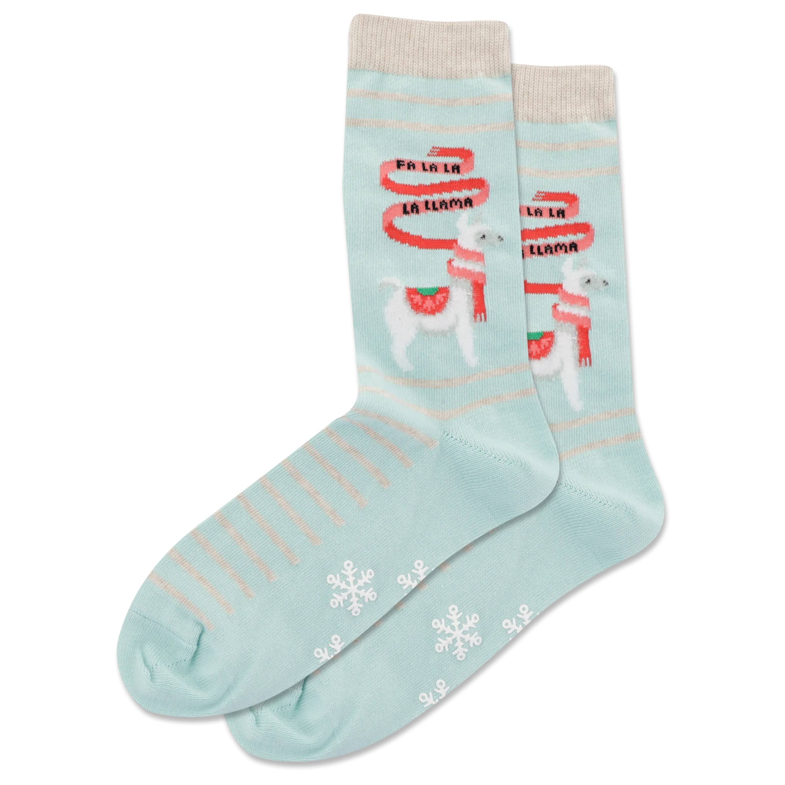 HOTSOX Women's Fuzzy Fa La Llama Non Skid Crew Socks