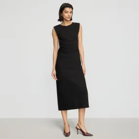 Iman Split-Hem Cotton Twill Dress