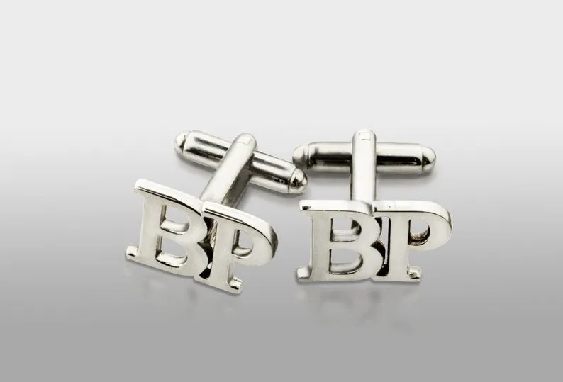 Initials Cufflinks, Personalized Cuff Links, Groomsmen gifts, Groom Wedding Cufflinks, Father's Day, Gift For Him, Cufflink