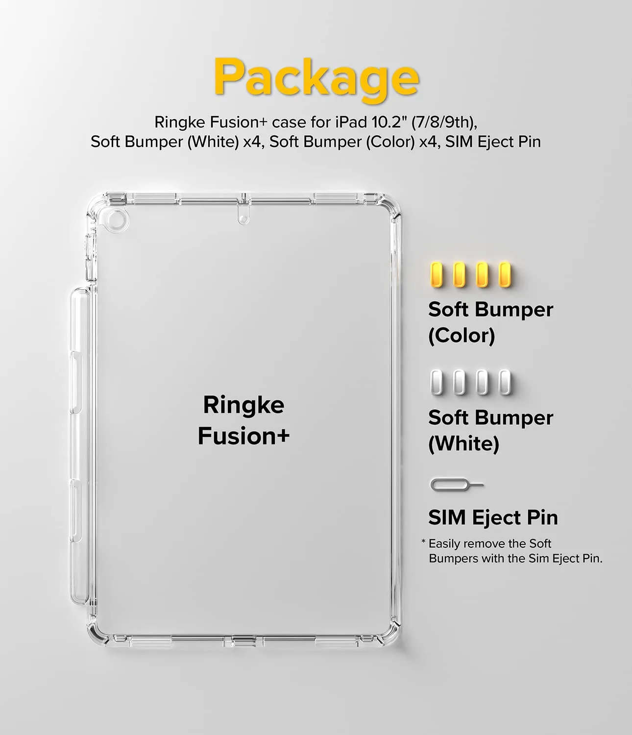 iPad 9th Generation (10.2 inch, 2021)/iPad 8th/7th Gen Back Cover Case | Fusion  - White & Yellow