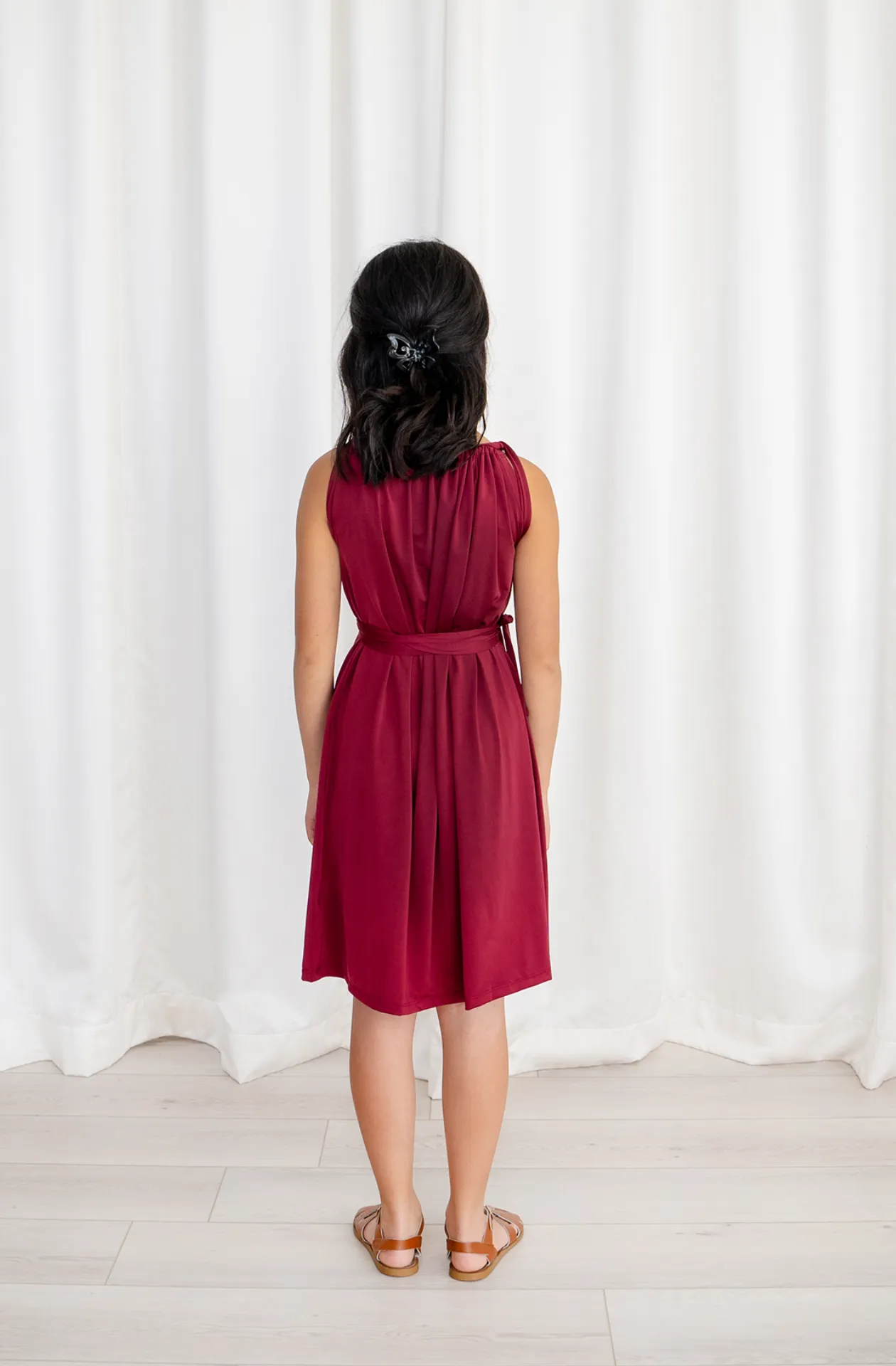 Ivy Midi Dress Burgundy Wine / 3X/4X - Convertible Women's Everyday Travel Dresses