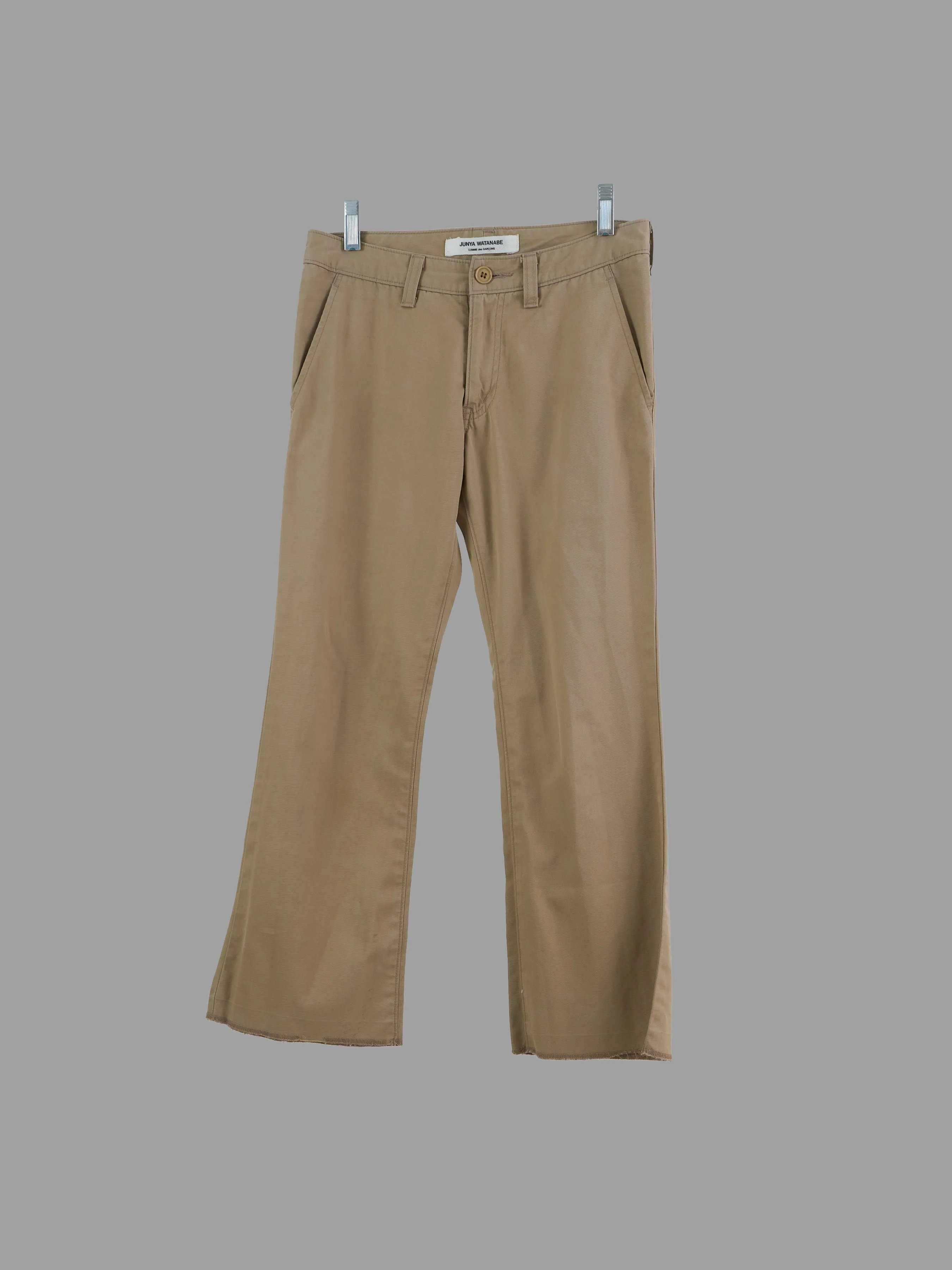 Junya Watanabe Comme des Garcons 2002 beige overlock hem low rise trousers - S