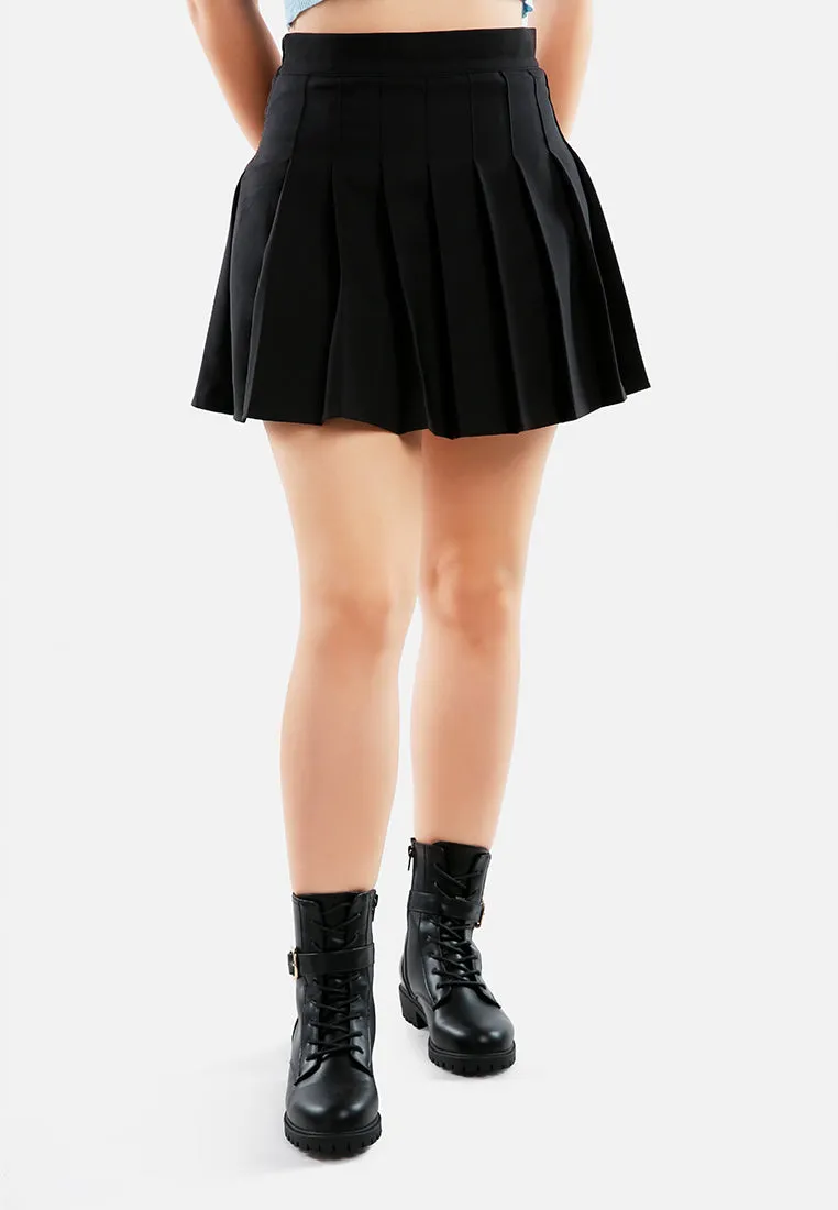 Knife Pleated Mini Skirt