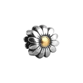 Little Daisy Two Tone Charm 925 Sterling Silver