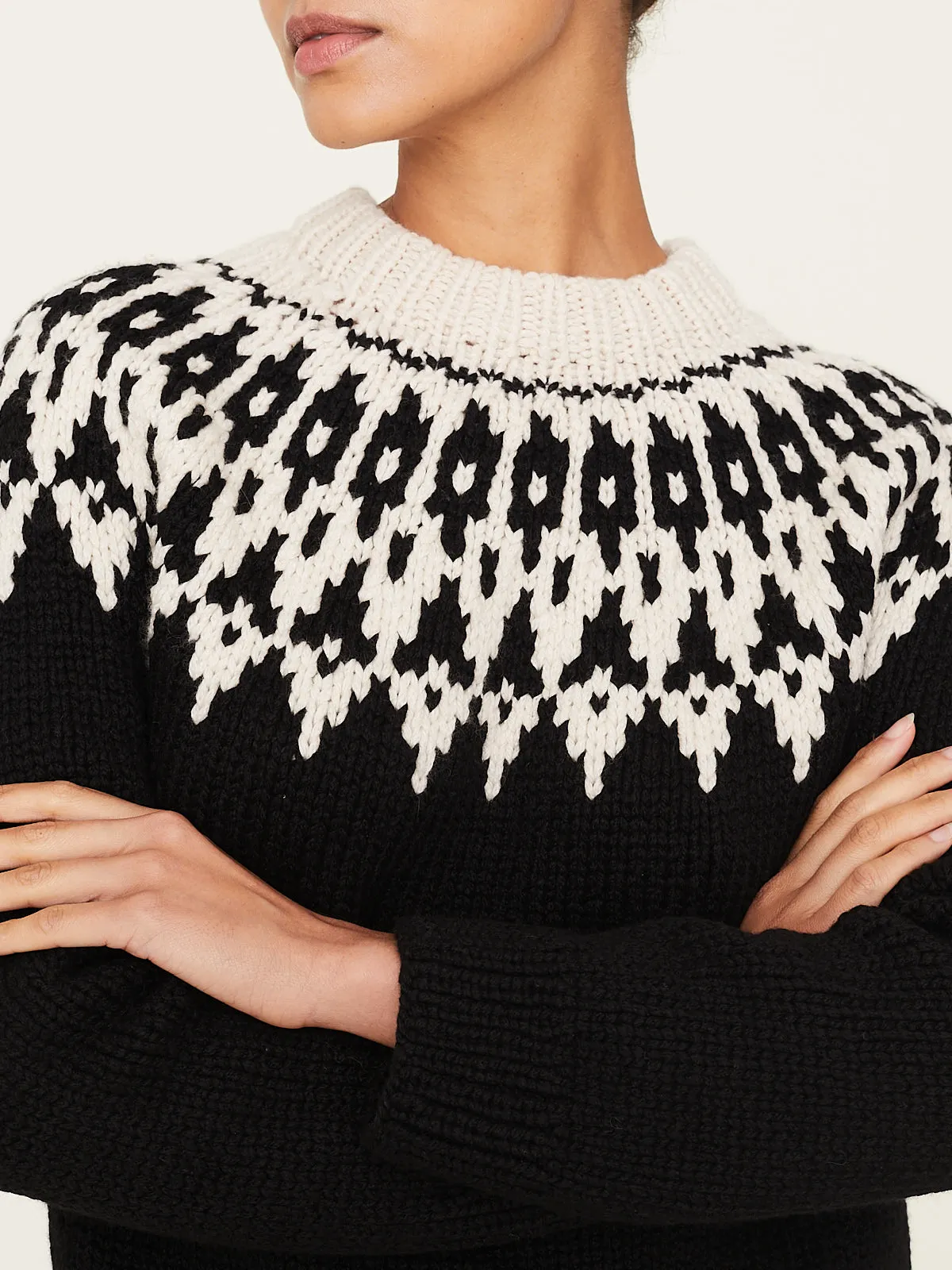 Lotti Sweater in Black/Oatmeal