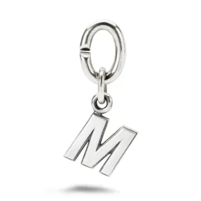 M, Silver Link Charm