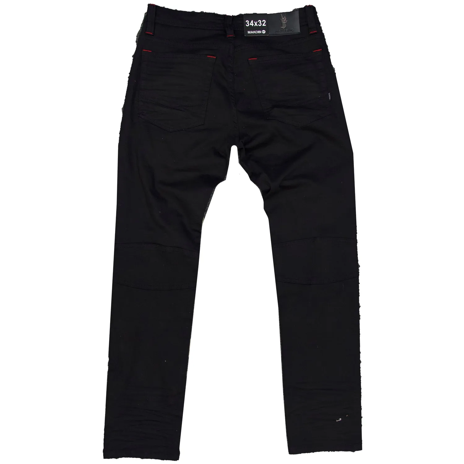 M1952 Makobi Fire Shredded Jeans - Black/Black