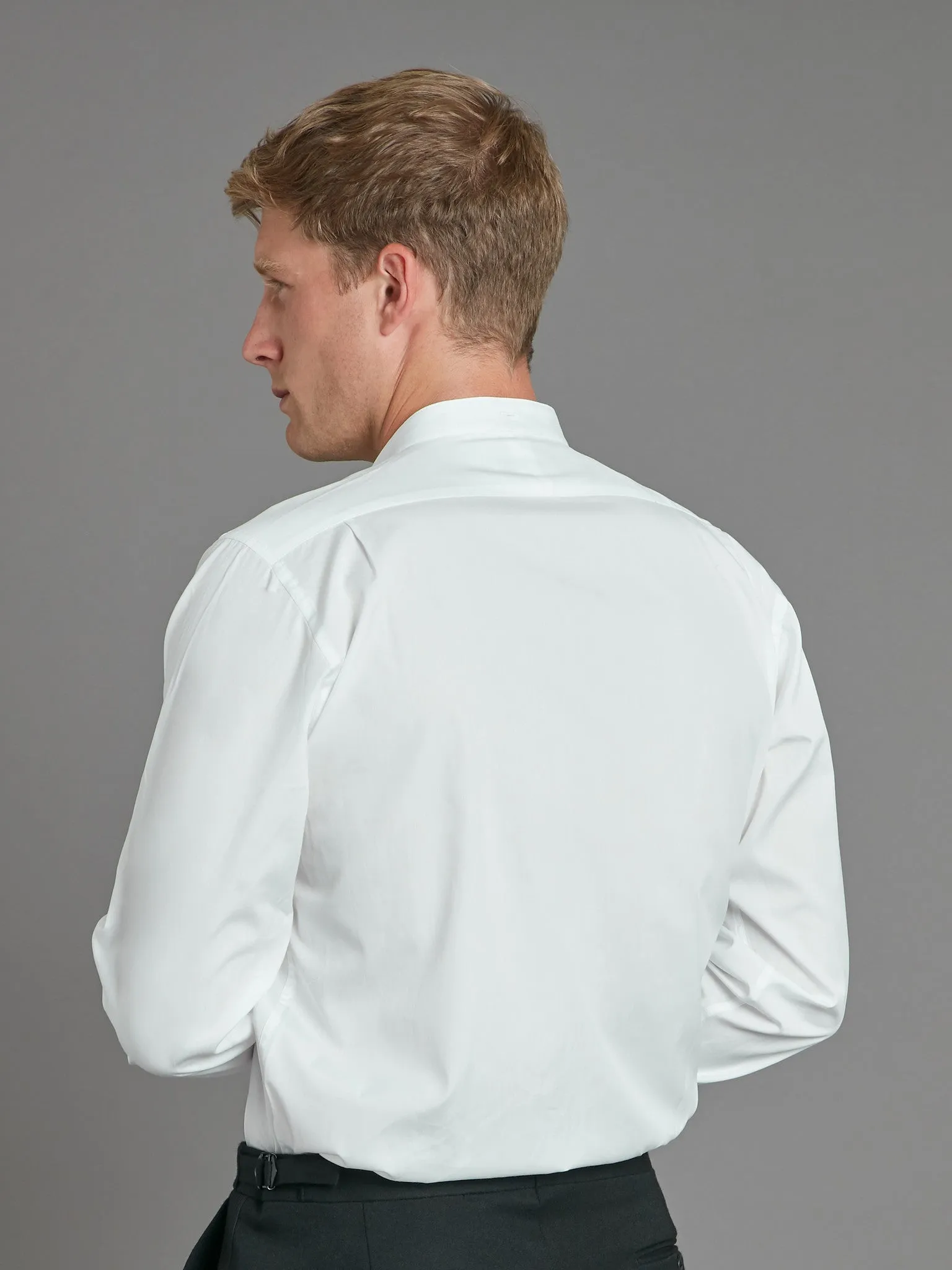 Marcella Dress Shirt, Collarless - White