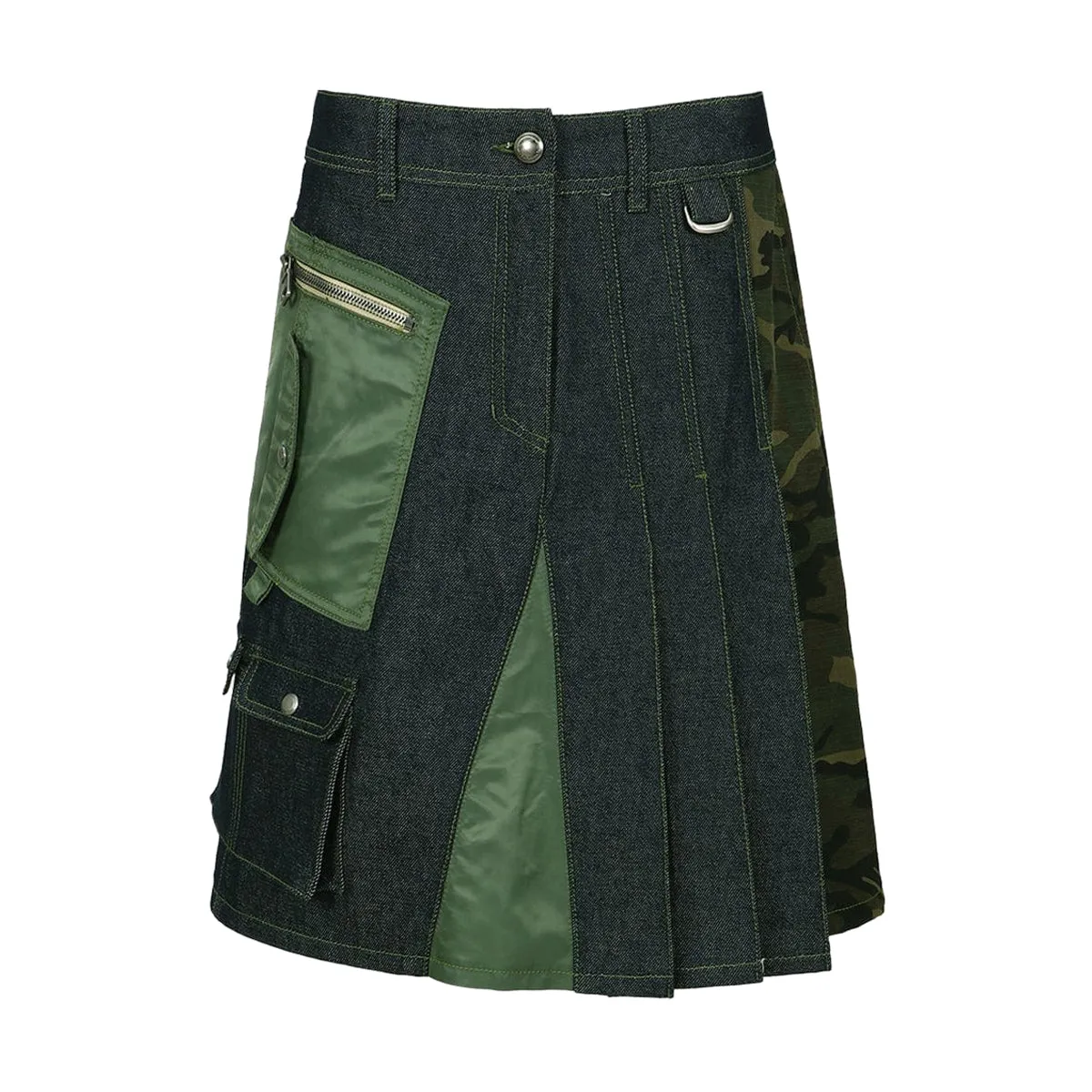 Marta Half Pleats Cargo Skirt 'Indigo'