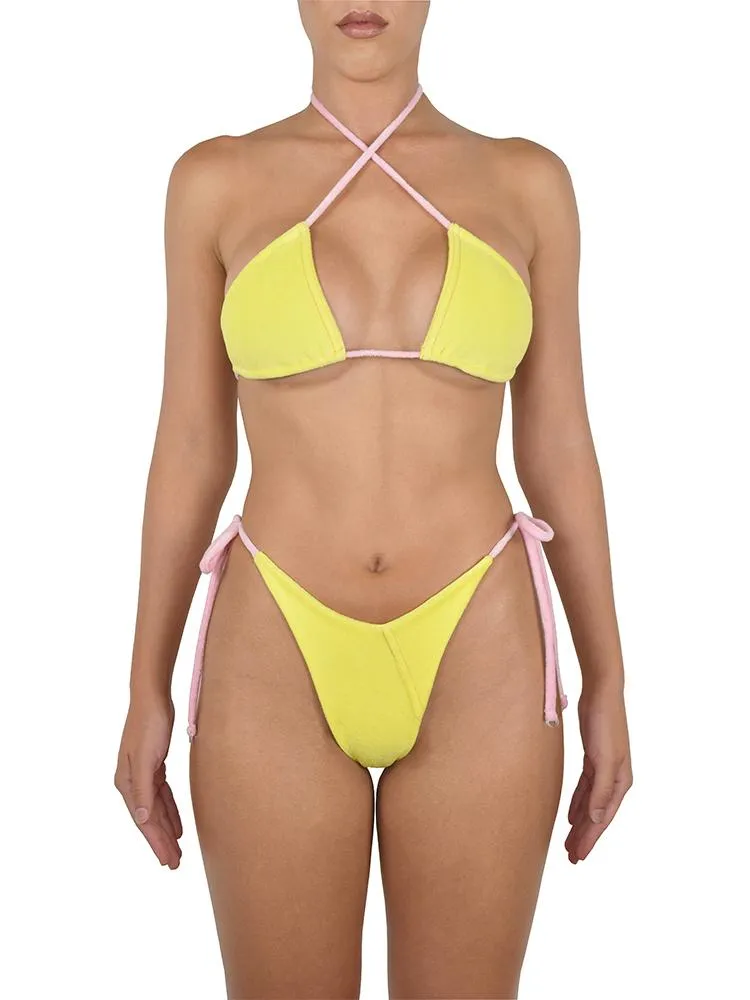 MARTINI TERRY BIKINI TOP | LEMON