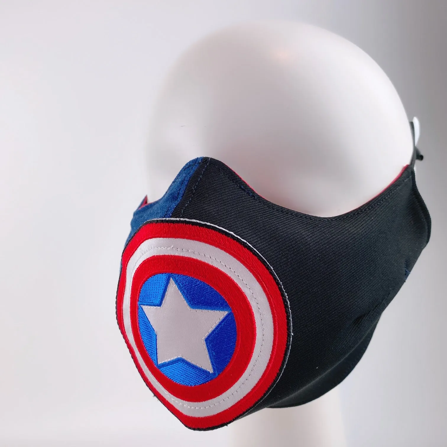 Mask 4 Protect Face Mask Captain America Contrast Denim & Black