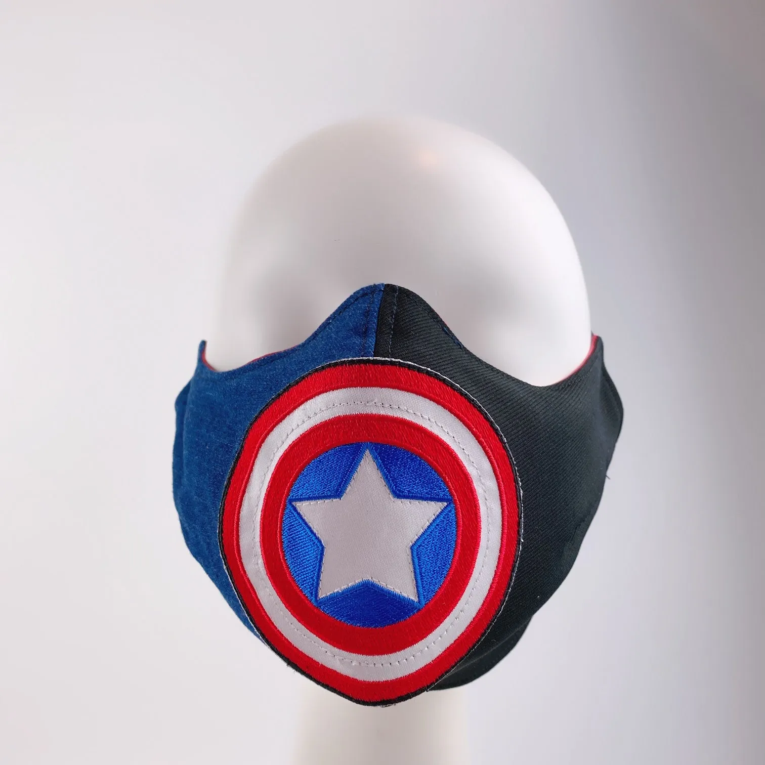 Mask 4 Protect Face Mask Captain America Contrast Denim & Black