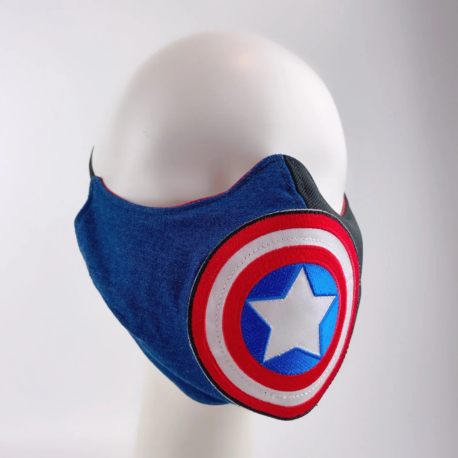 Mask 4 Protect Face Mask Captain America Contrast Denim & Black