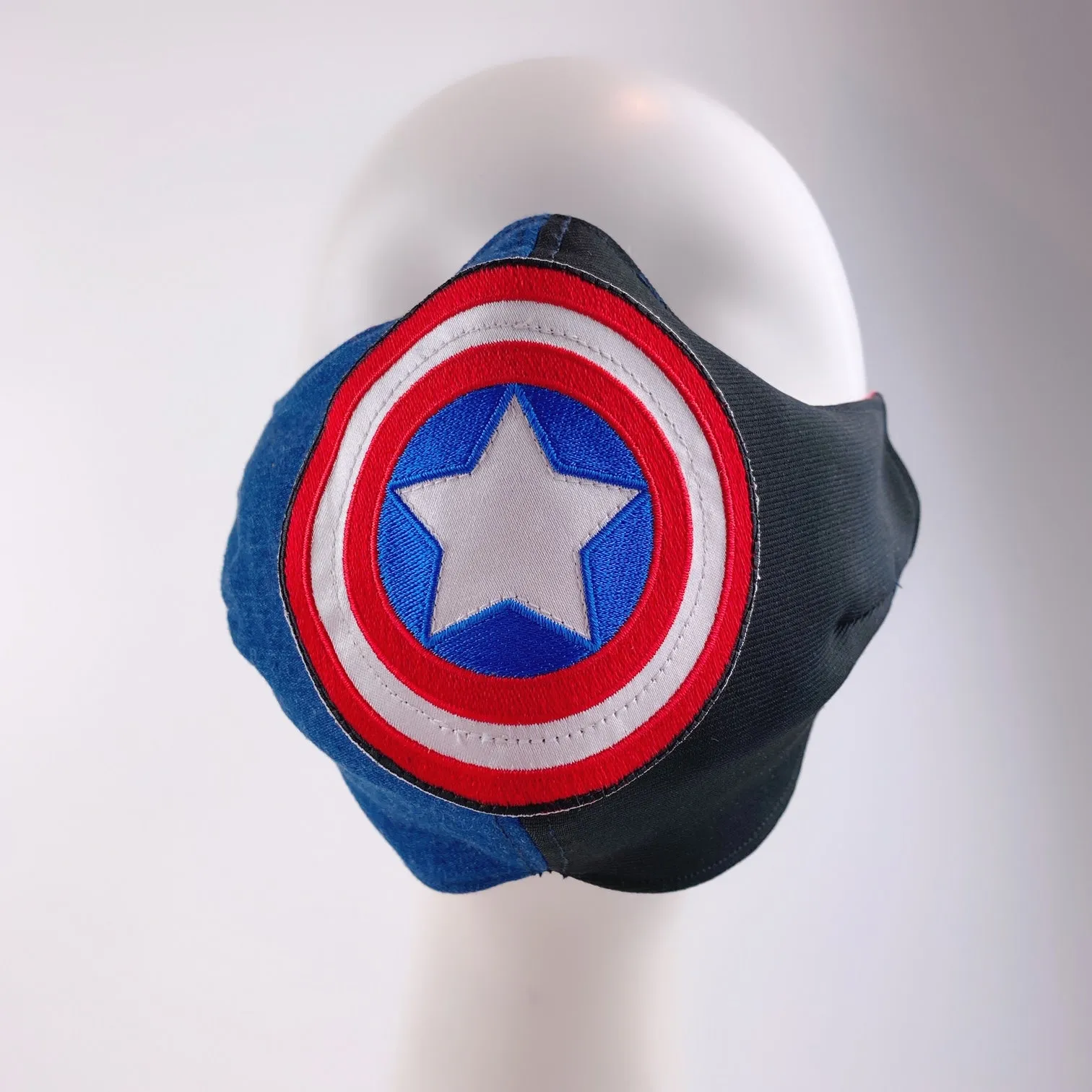 Mask 4 Protect Face Mask Captain America Contrast Denim & Black