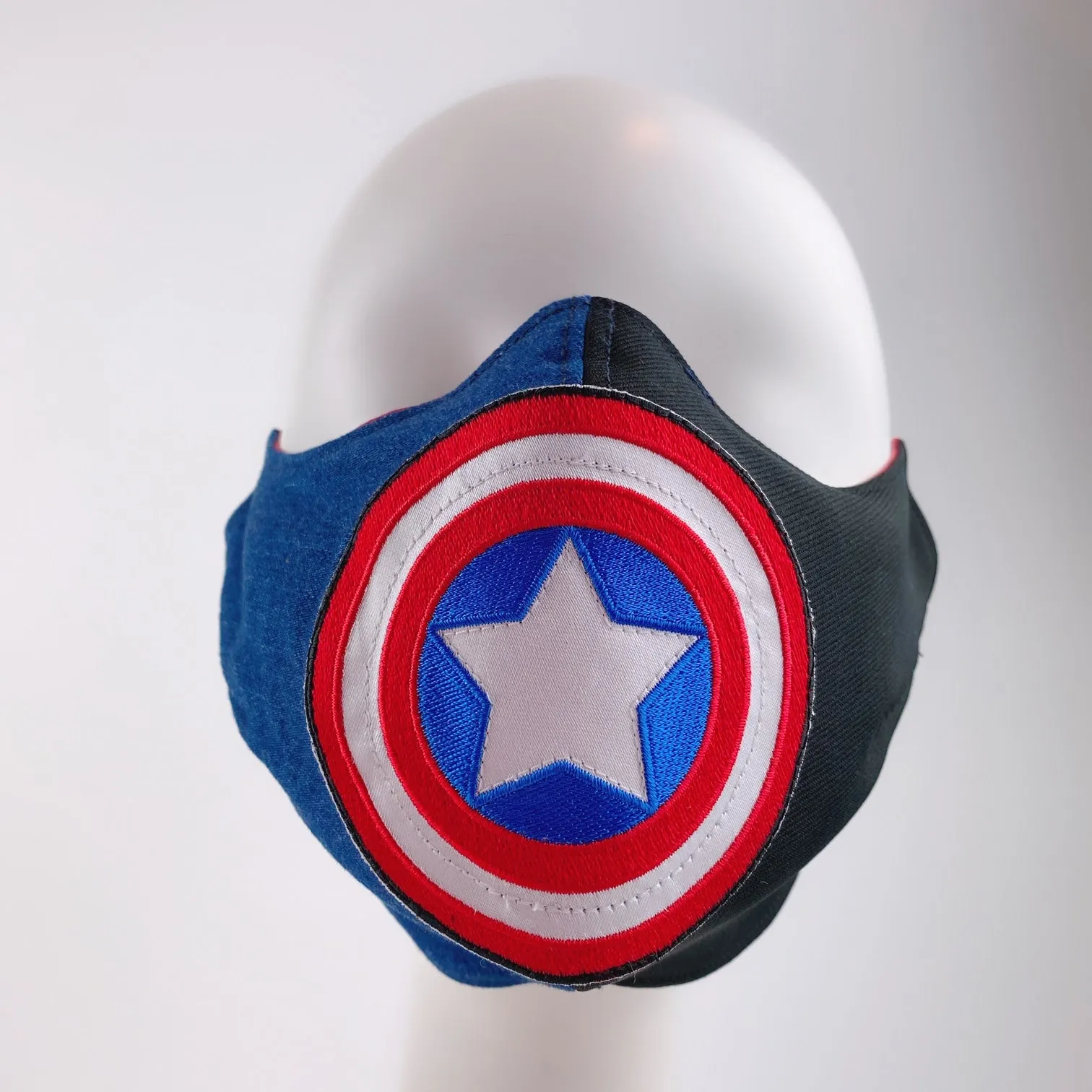 Mask 4 Protect Face Mask Captain America Contrast Denim & Black