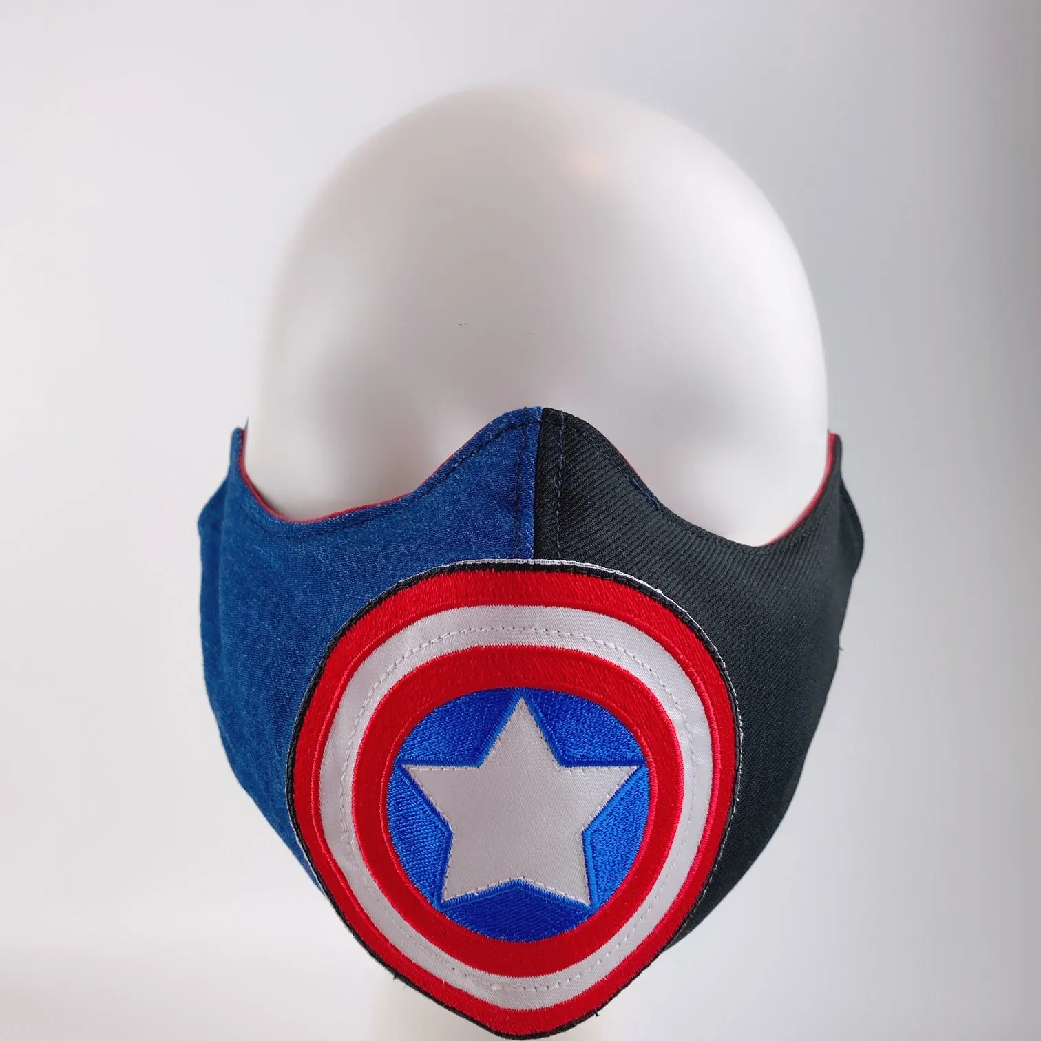 Mask 4 Protect Face Mask Captain America Contrast Denim & Black