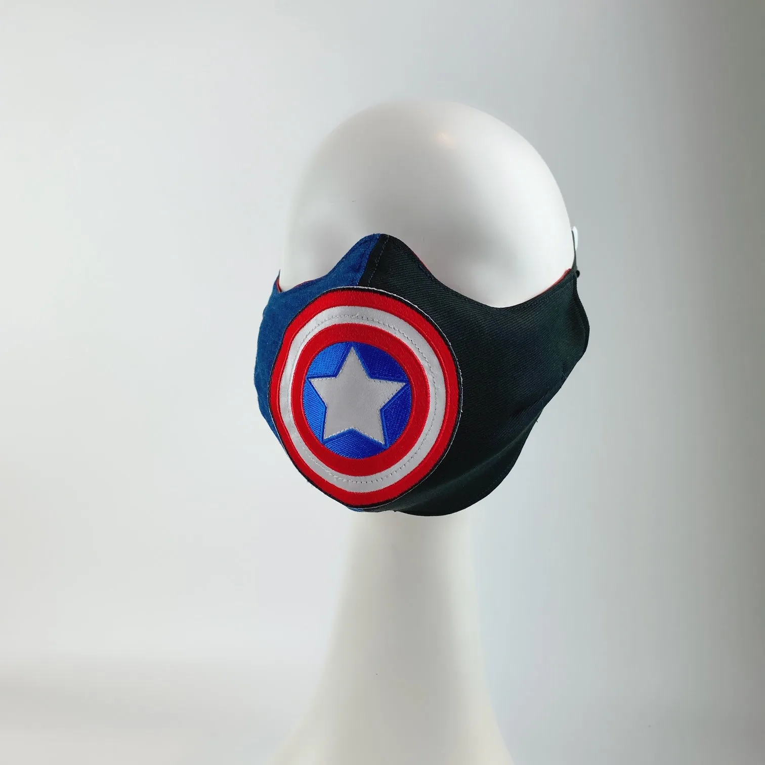 Mask 4 Protect Face Mask Captain America Contrast Denim & Black