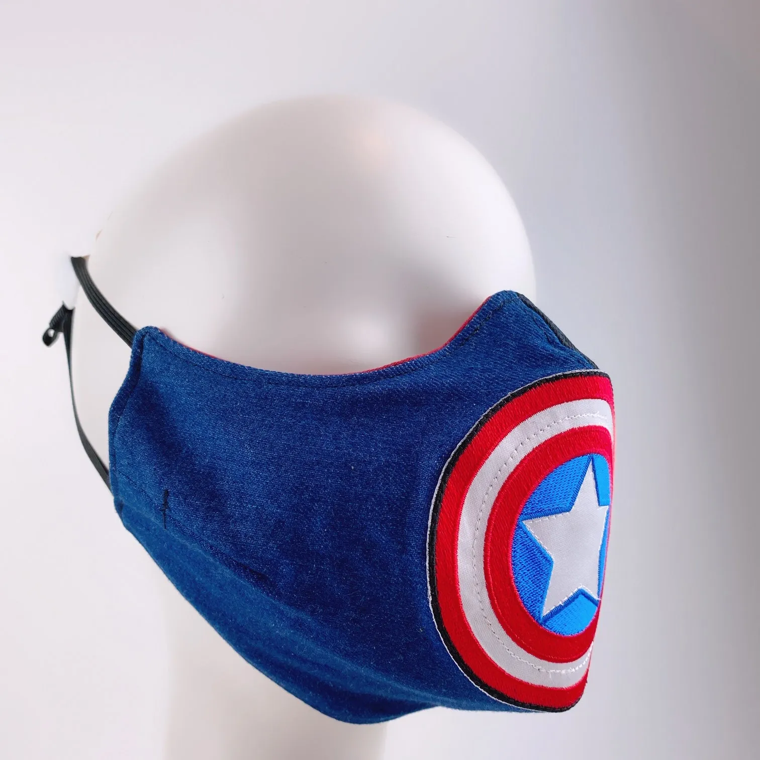 Mask 4 Protect Face Mask Captain America Contrast Denim & Black