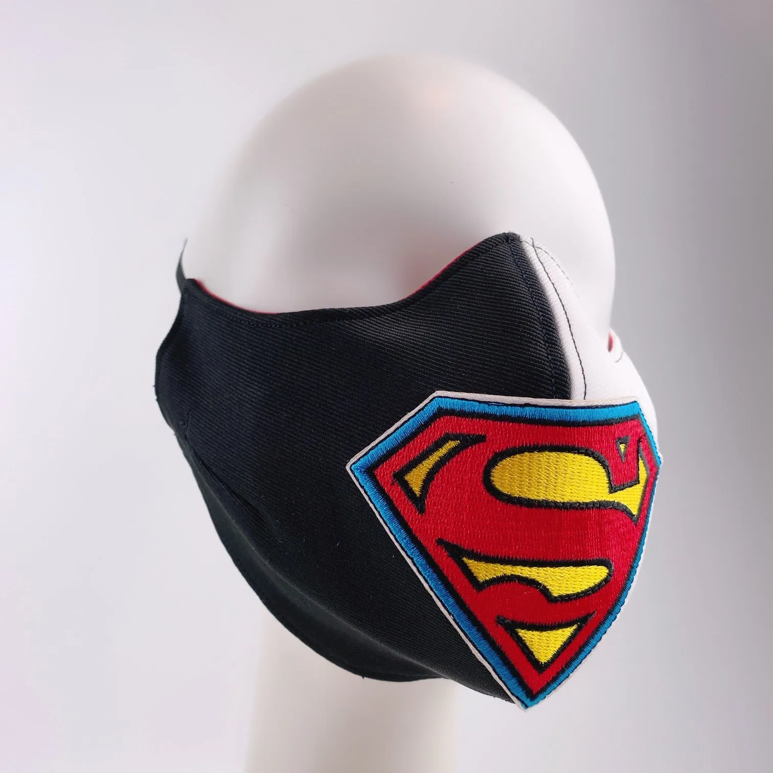 Mask 4 Protect Face Mask Superman Insignia Contrast Black & White