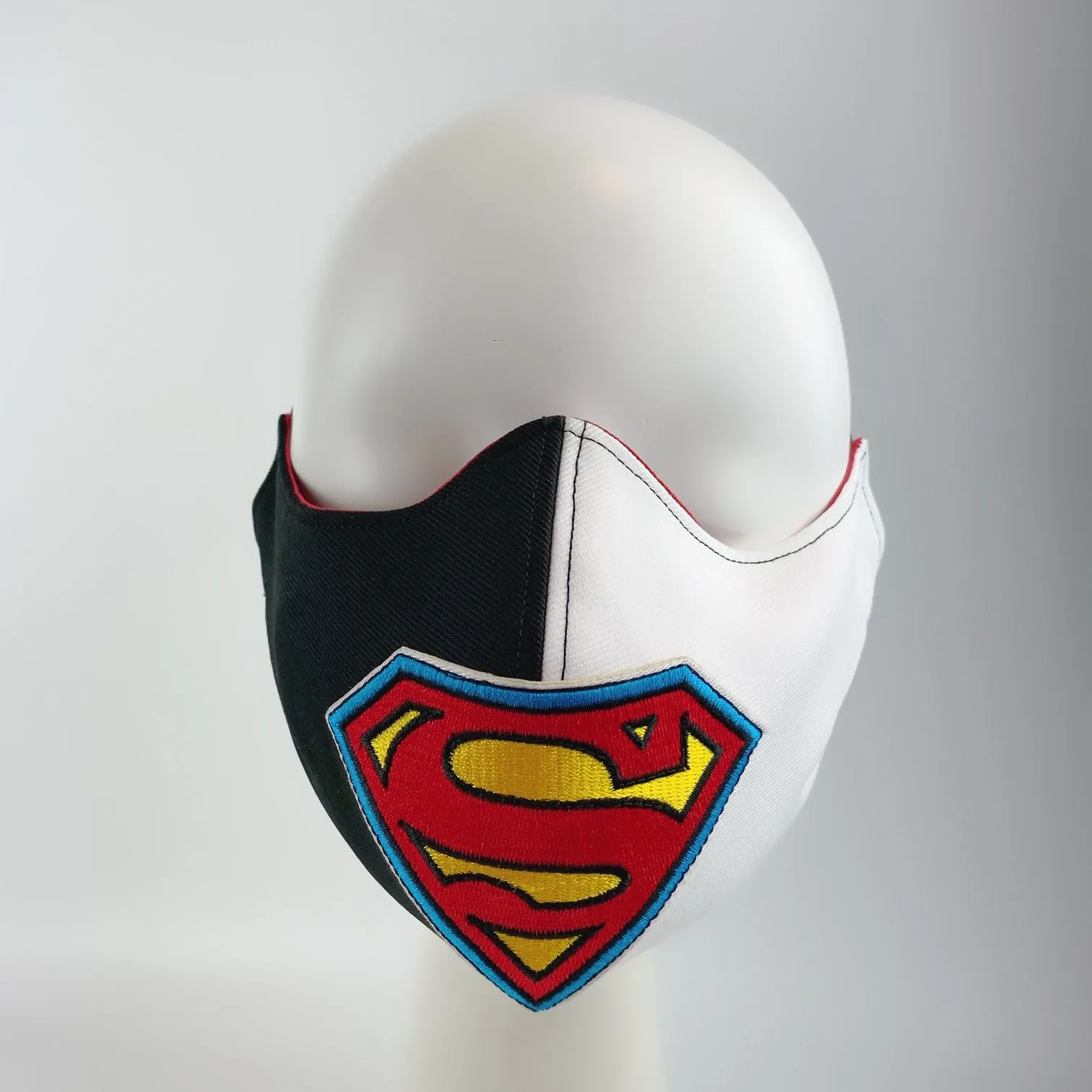 Mask 4 Protect Face Mask Superman Insignia Contrast Black & White