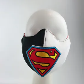 Mask 4 Protect Face Mask Superman Insignia Contrast Black & White