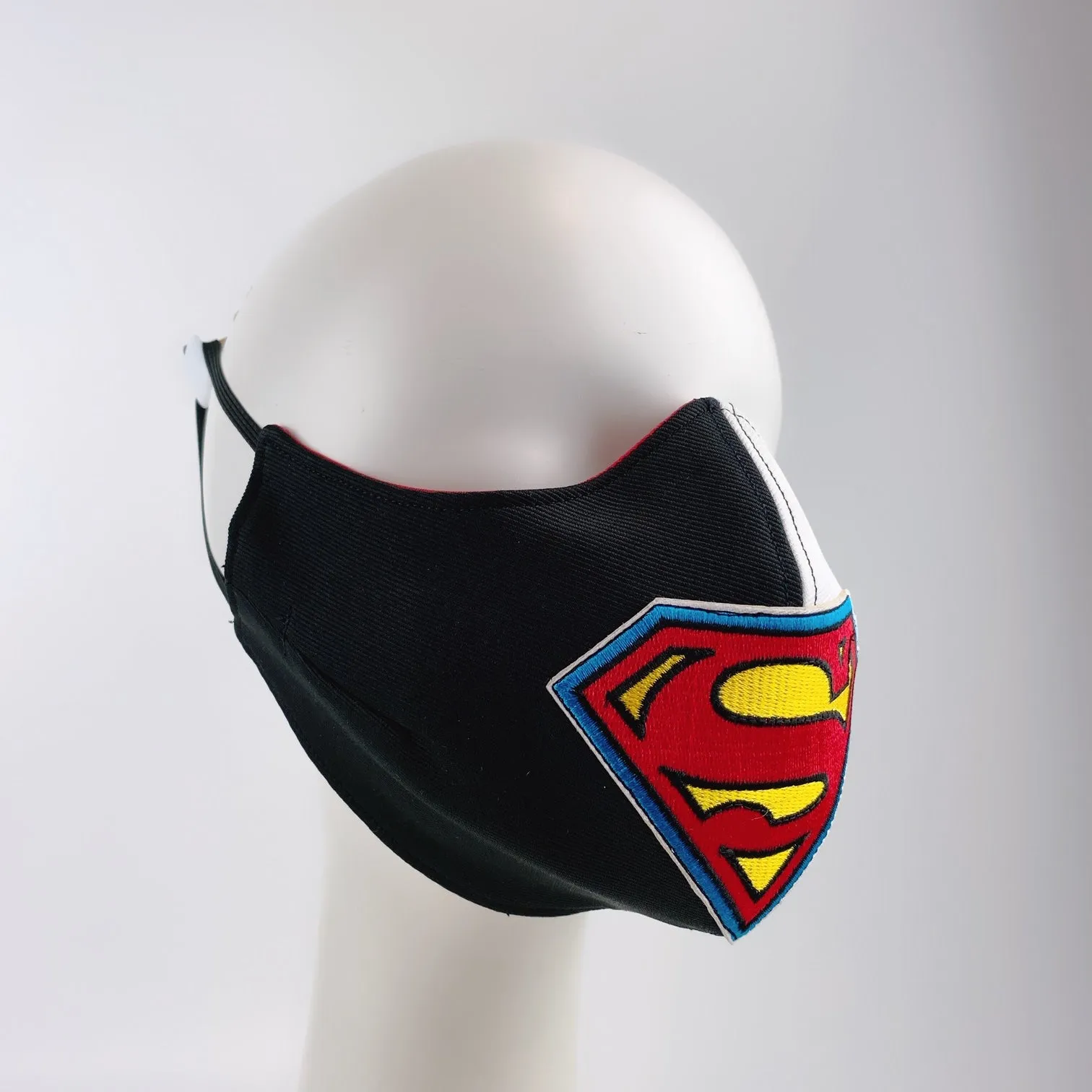 Mask 4 Protect Face Mask Superman Insignia Contrast Black & White