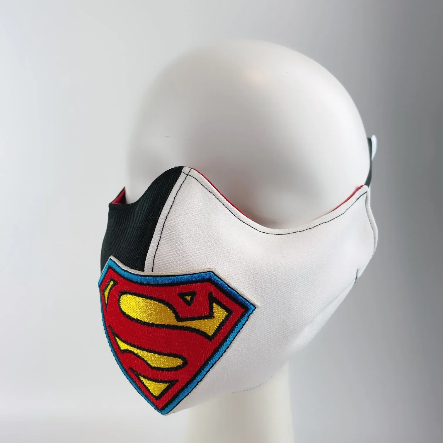 Mask 4 Protect Face Mask Superman Insignia Contrast Black & White