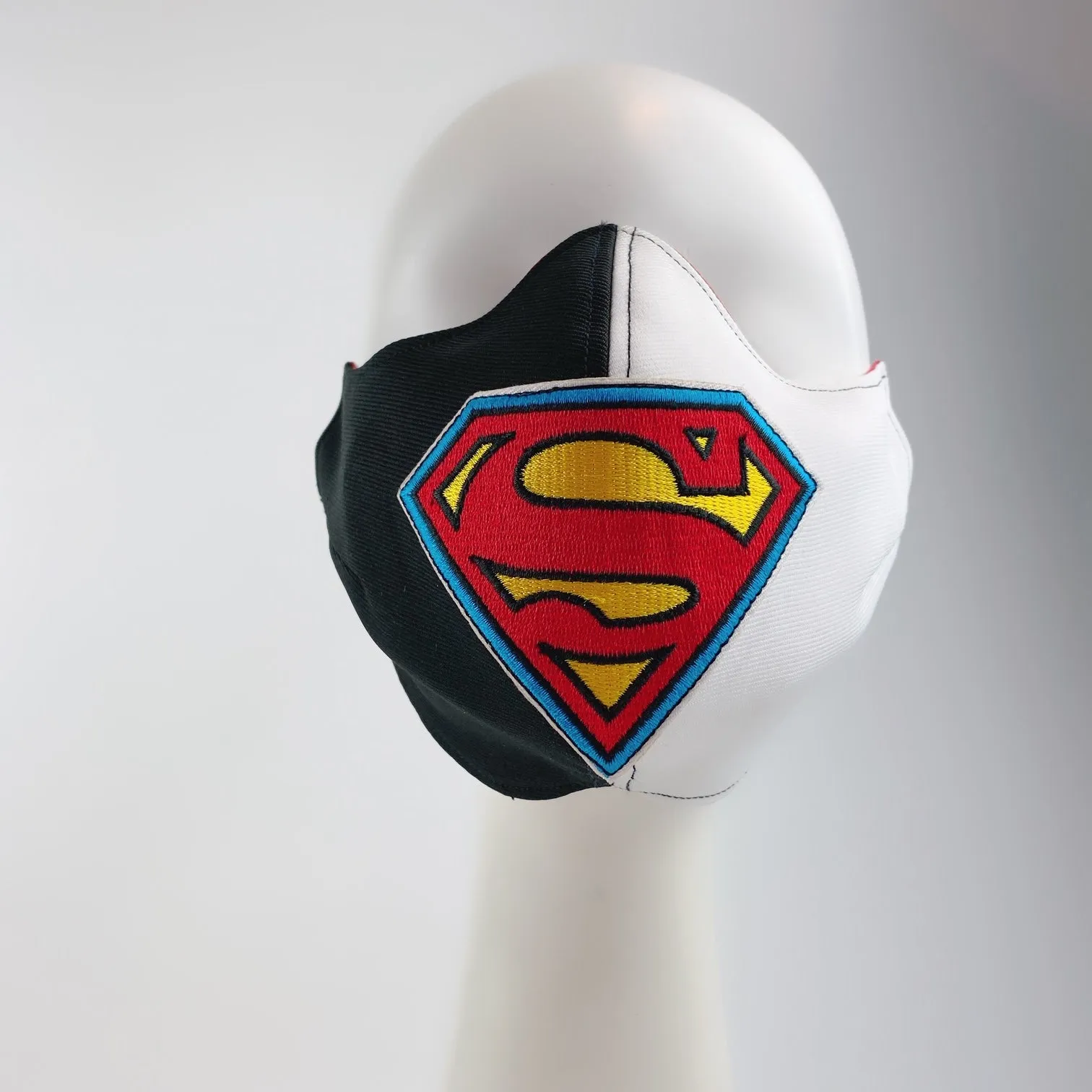 Mask 4 Protect Face Mask Superman Insignia Contrast Black & White