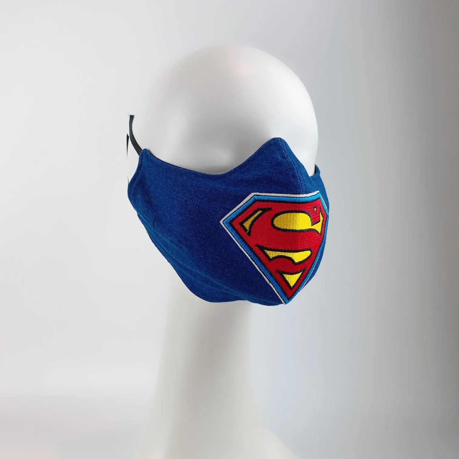 Mask 4 Protect Face Mask Superman Insignia Denim