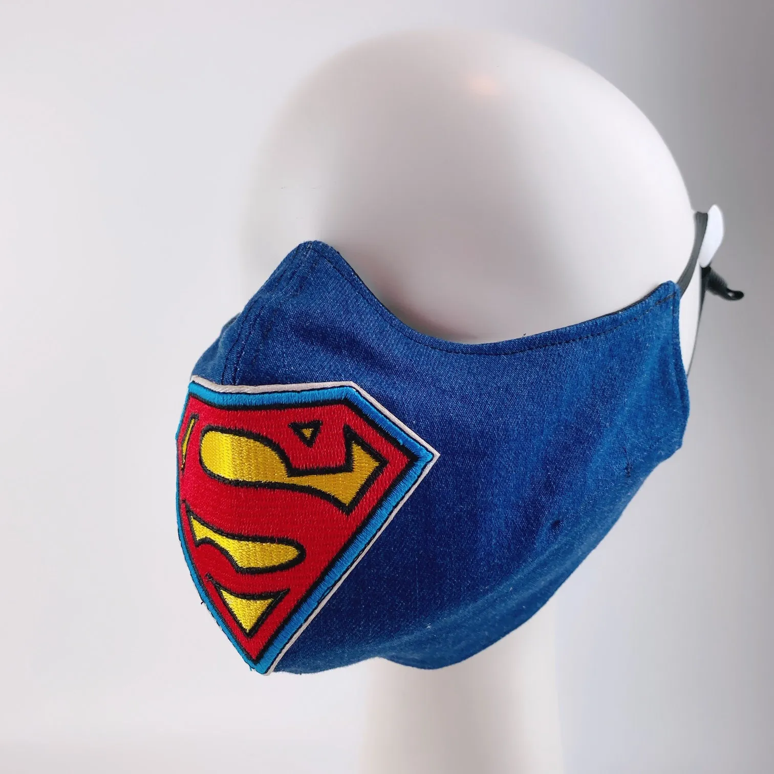 Mask 4 Protect Face Mask Superman Insignia Denim