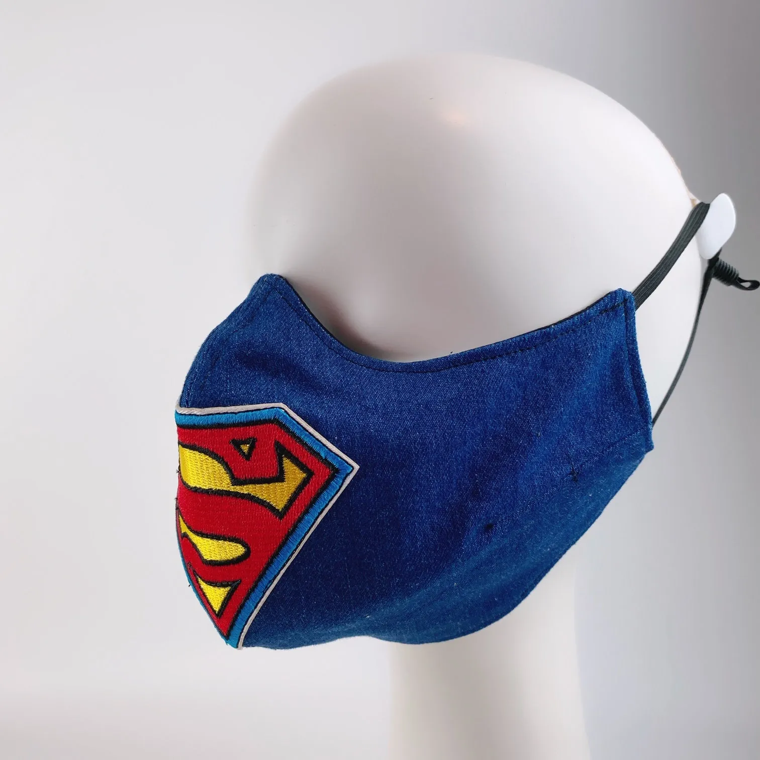 Mask 4 Protect Face Mask Superman Insignia Denim