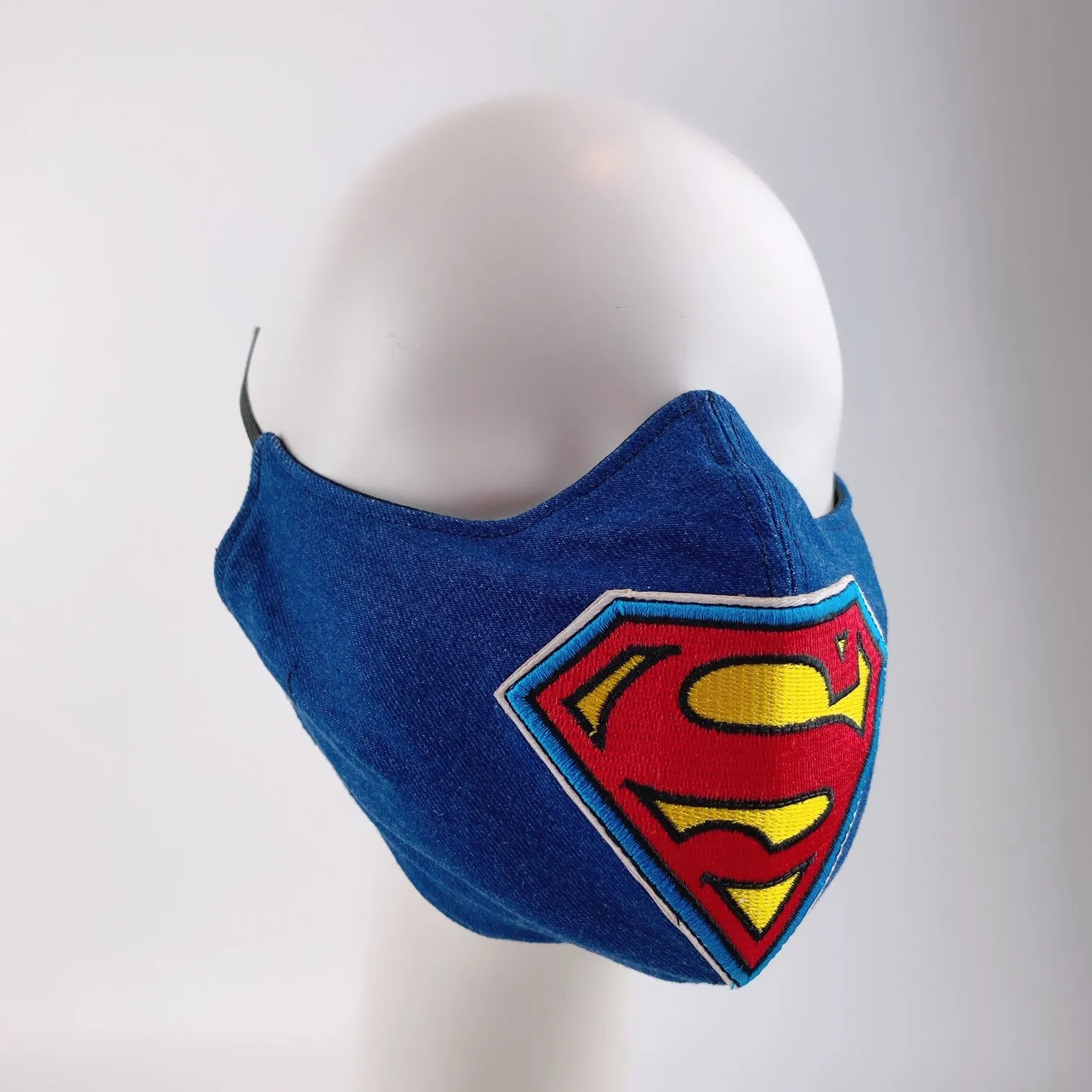 Mask 4 Protect Face Mask Superman Insignia Denim