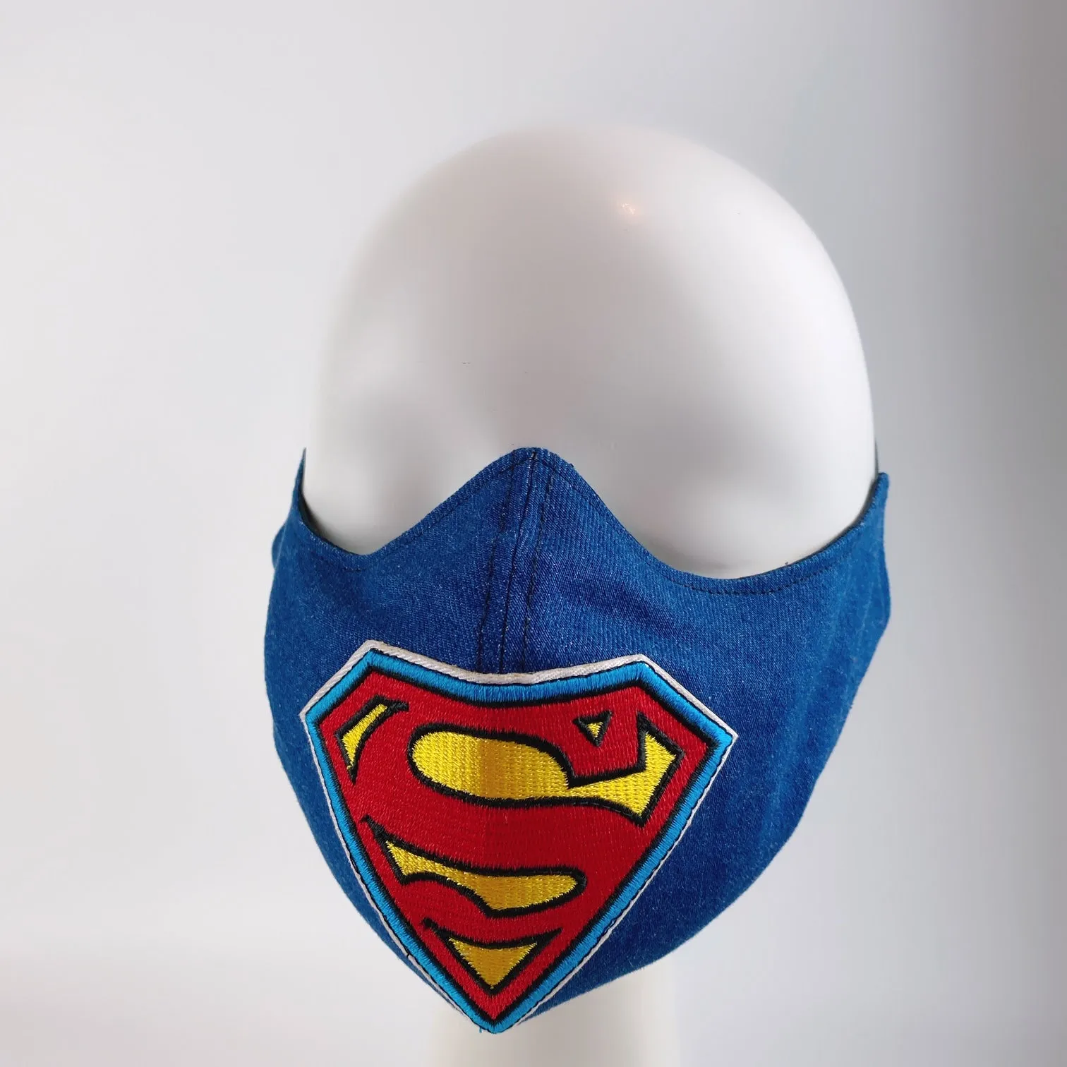 Mask 4 Protect Face Mask Superman Insignia Denim