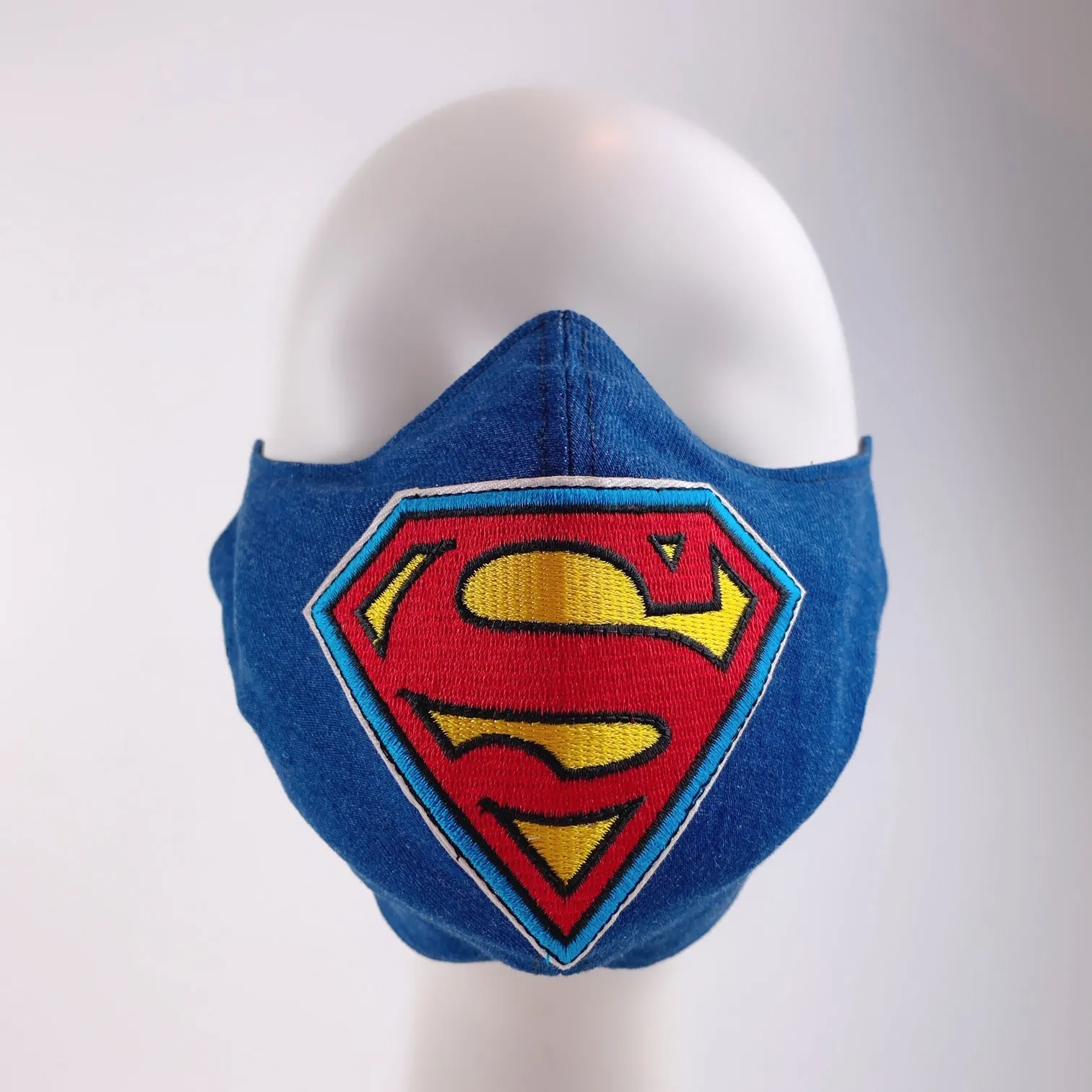 Mask 4 Protect Face Mask Superman Insignia Denim