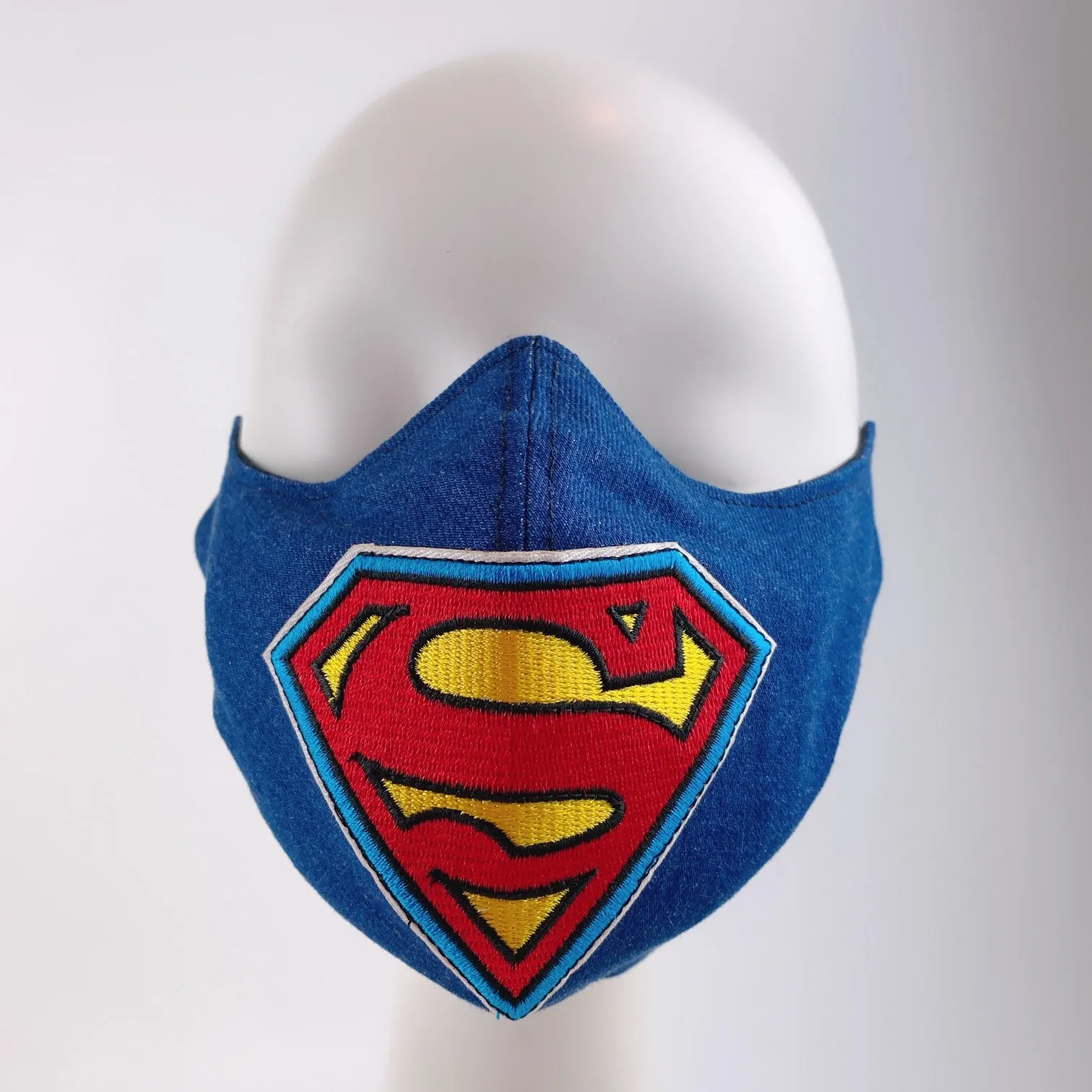 Mask 4 Protect Face Mask Superman Insignia Denim