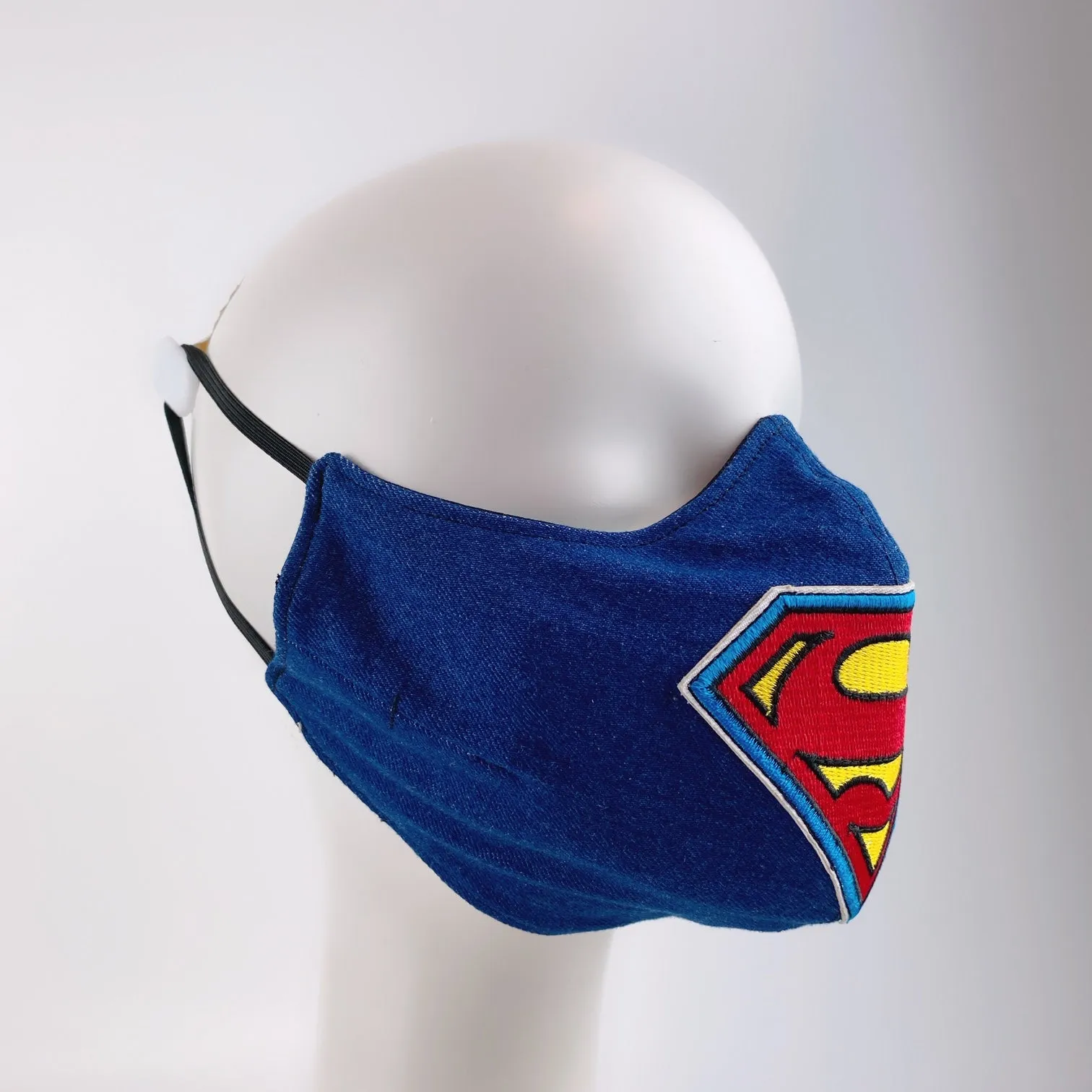 Mask 4 Protect Face Mask Superman Insignia Denim