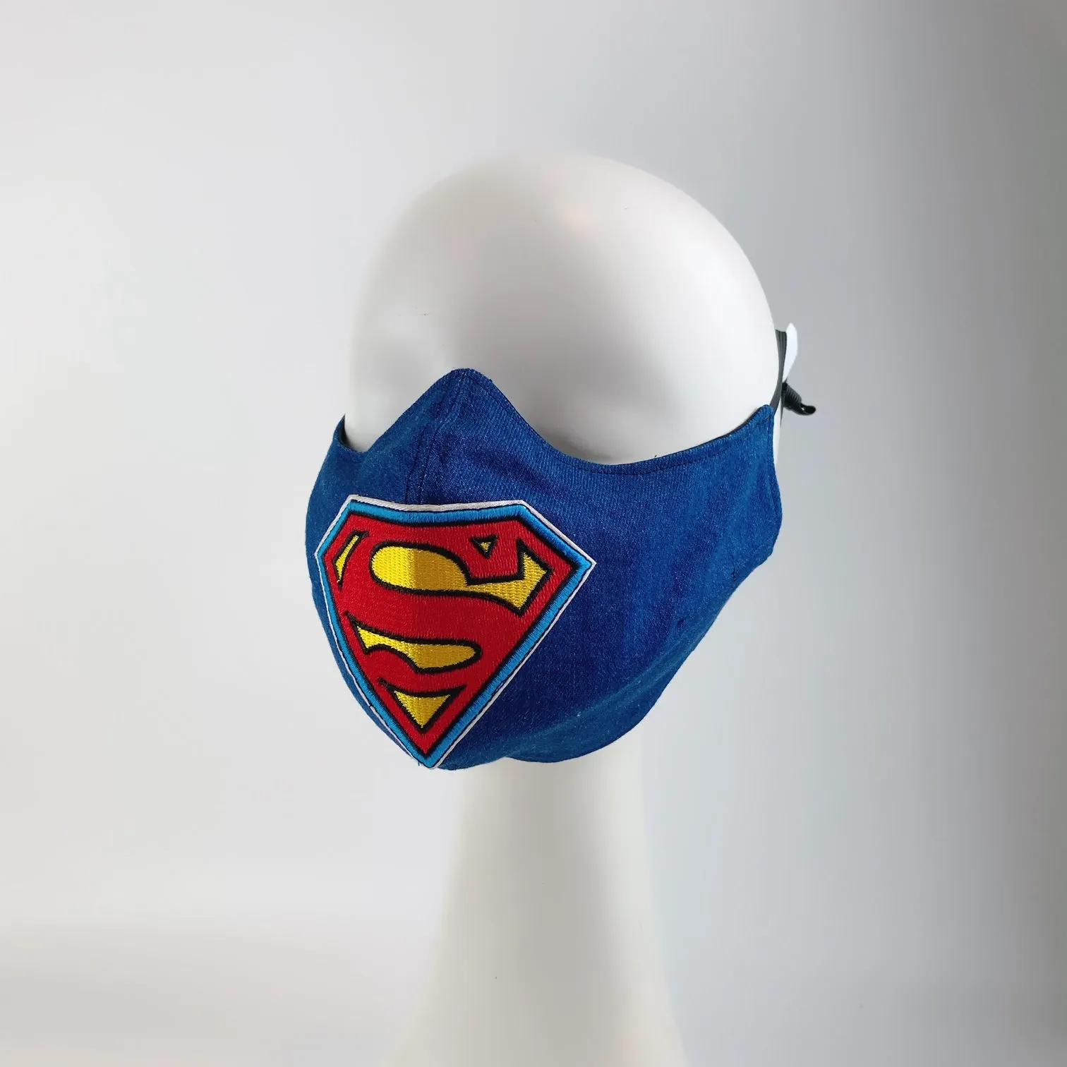 Mask 4 Protect Face Mask Superman Insignia Denim