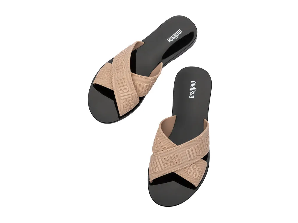 Melissa M Lover AD Multi Strap Black Slides For Women