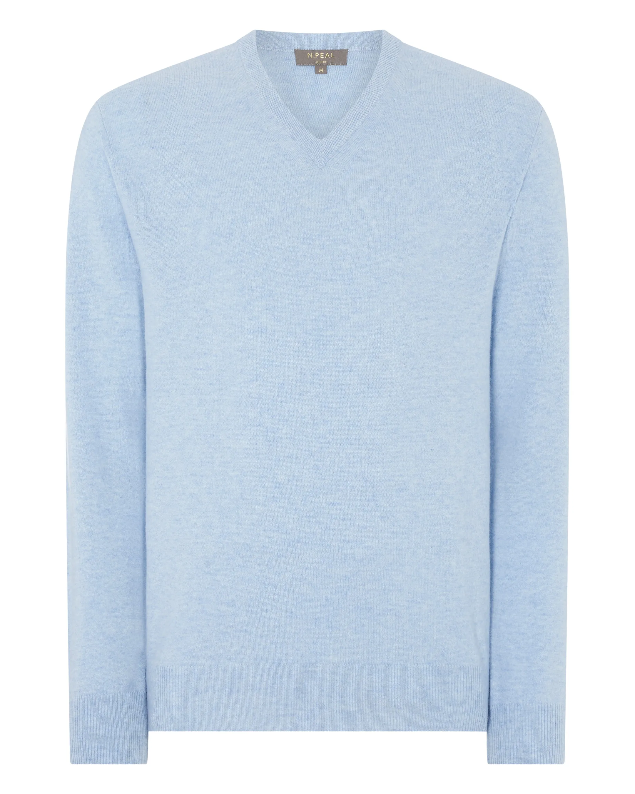 Men's Burlington V Neck Cashmere Sweater Cornflower Blue