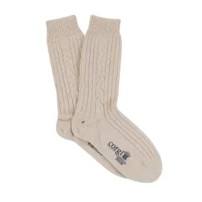 Men's Handmade Single Cable Cashmere Socks