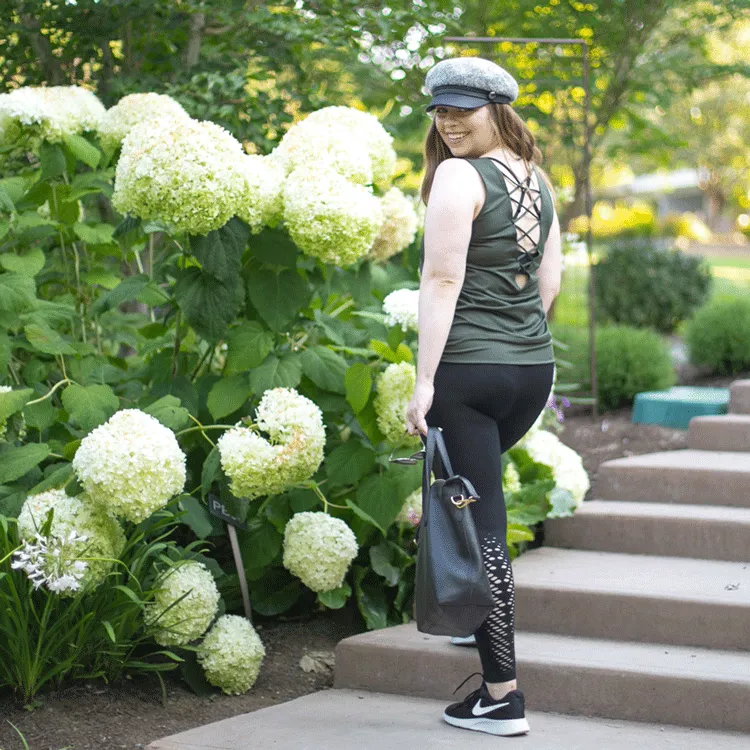 Military Green Tied Up Yoga Tank