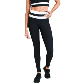 Mono B Color Trimmed Waist High Rise Leggings APH2254