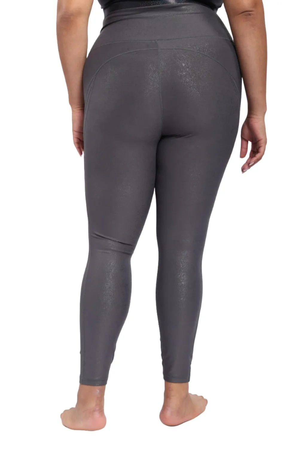 Mono B  High Waist Foil Leggings With Seam Details APH-A0950 and Plus