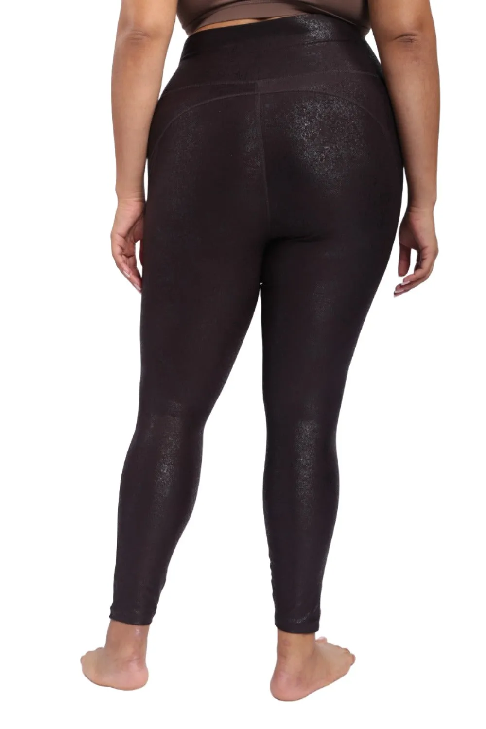 Mono B  High Waist Foil Leggings With Seam Details APH-A0950 and Plus